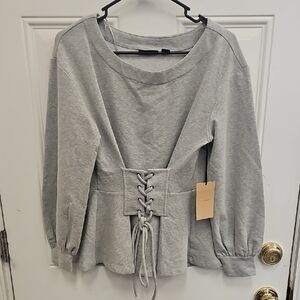 Tie Front, Cozy, Home, Sweater, Grey, Cute, Comfy, Chic, Casual, Chunky, Thick